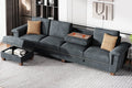 Dark Grey L Shaped Sectional Sofa with Storage Chaise I807607