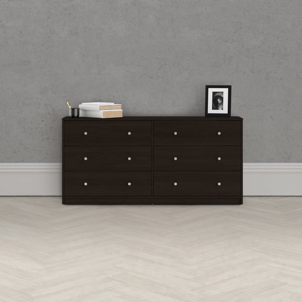 White 6 Drawer Double Dresser M44921