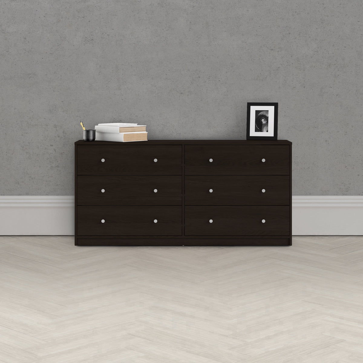 White 6 Drawer Double Dresser M44921