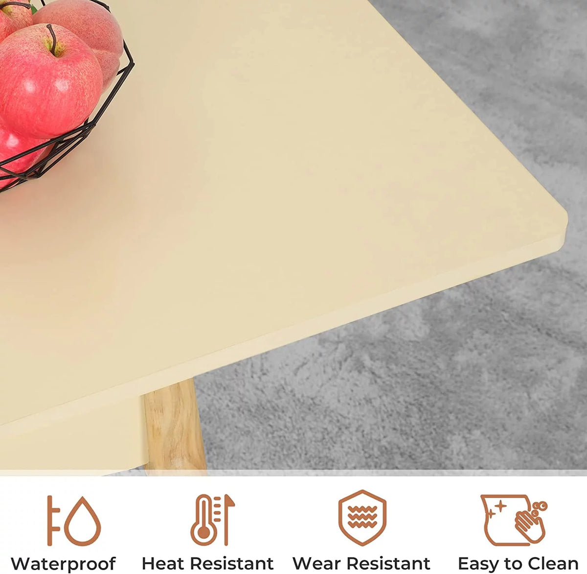 Folding Dining Table with Hidden Storage, Beige B8534