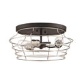Three Light Cage Flush Mount D709419