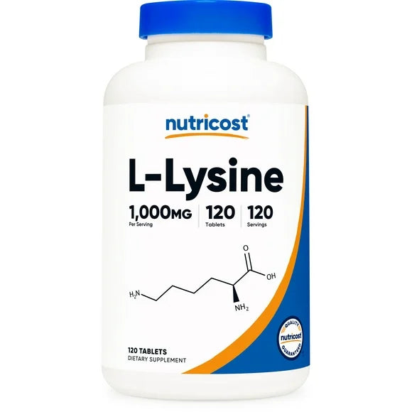 L-Lysine 1000mg 120 Tablets Gluten Free Non-GMO Amino Acid Supplement B4178