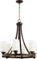 6 Light Oiled Bronze Chandelier A680397