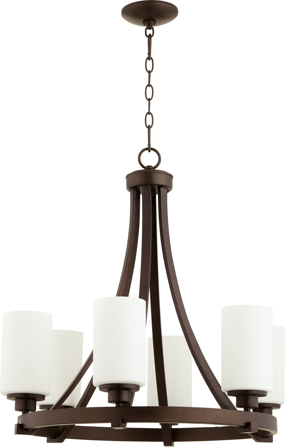 6 Light Oiled Bronze Chandelier A680397