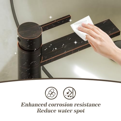 Brushed Gold Single Hole Tall Bathroom Faucet with Pop Up Drain Y154