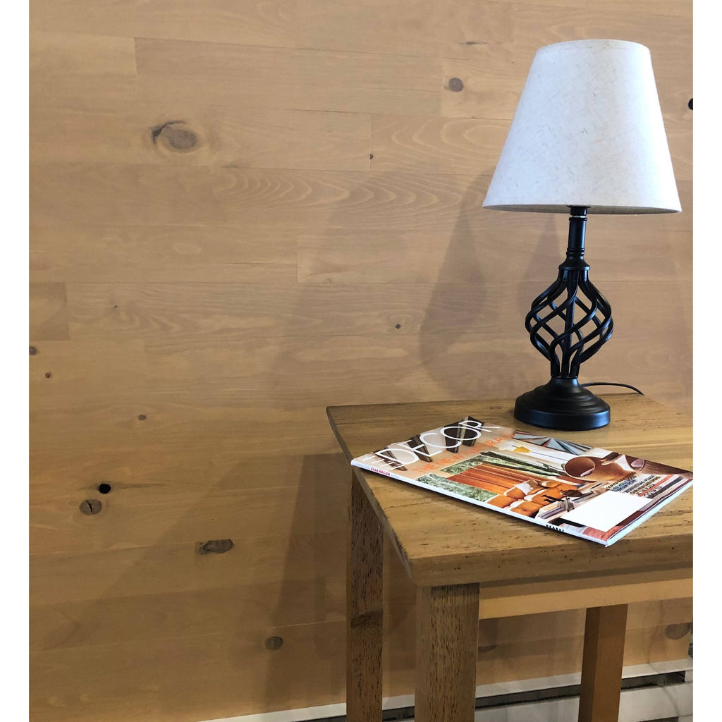 Pine Wooden Wall Planks, Peel and Stick, 20 Sq. ft, Sandstone Q402725