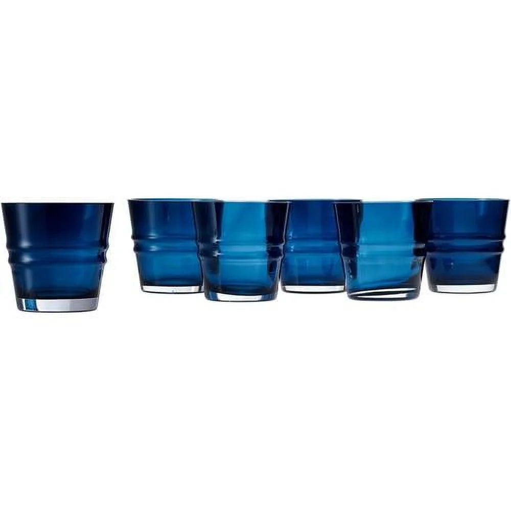 Navy Glass Set Of 6 T653