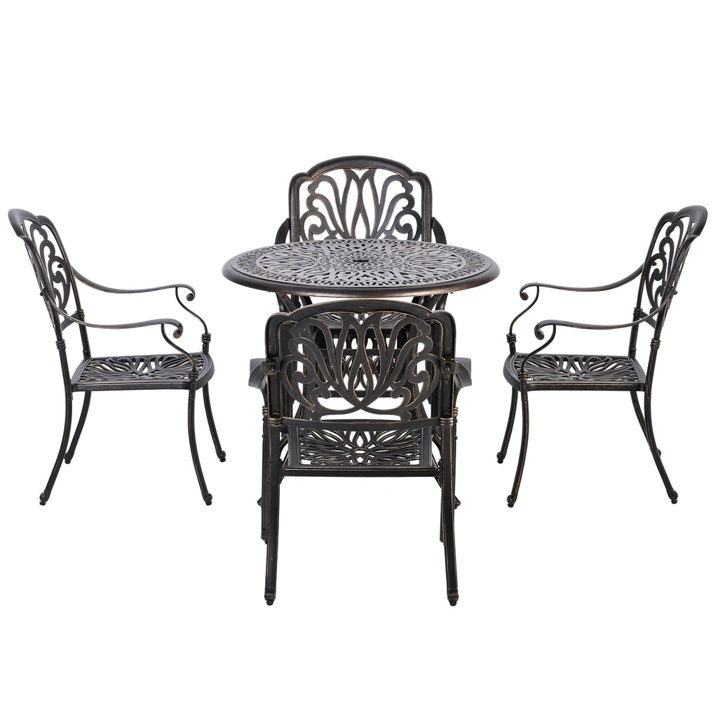 Cast Aluminum Patio Dining Set for 4 Y35376
