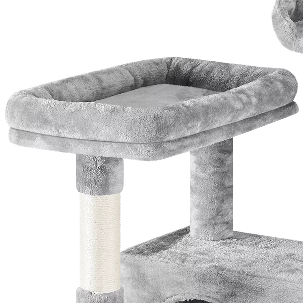 Light Gray Multilevel Cat Tree with 2 Condos O248