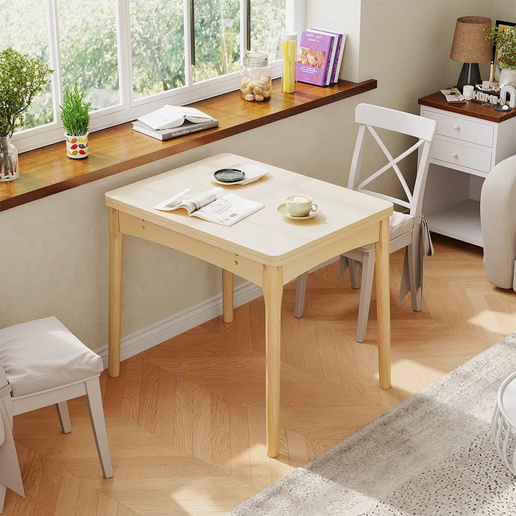 Folding Dining Table with Hidden Storage, Beige B8534