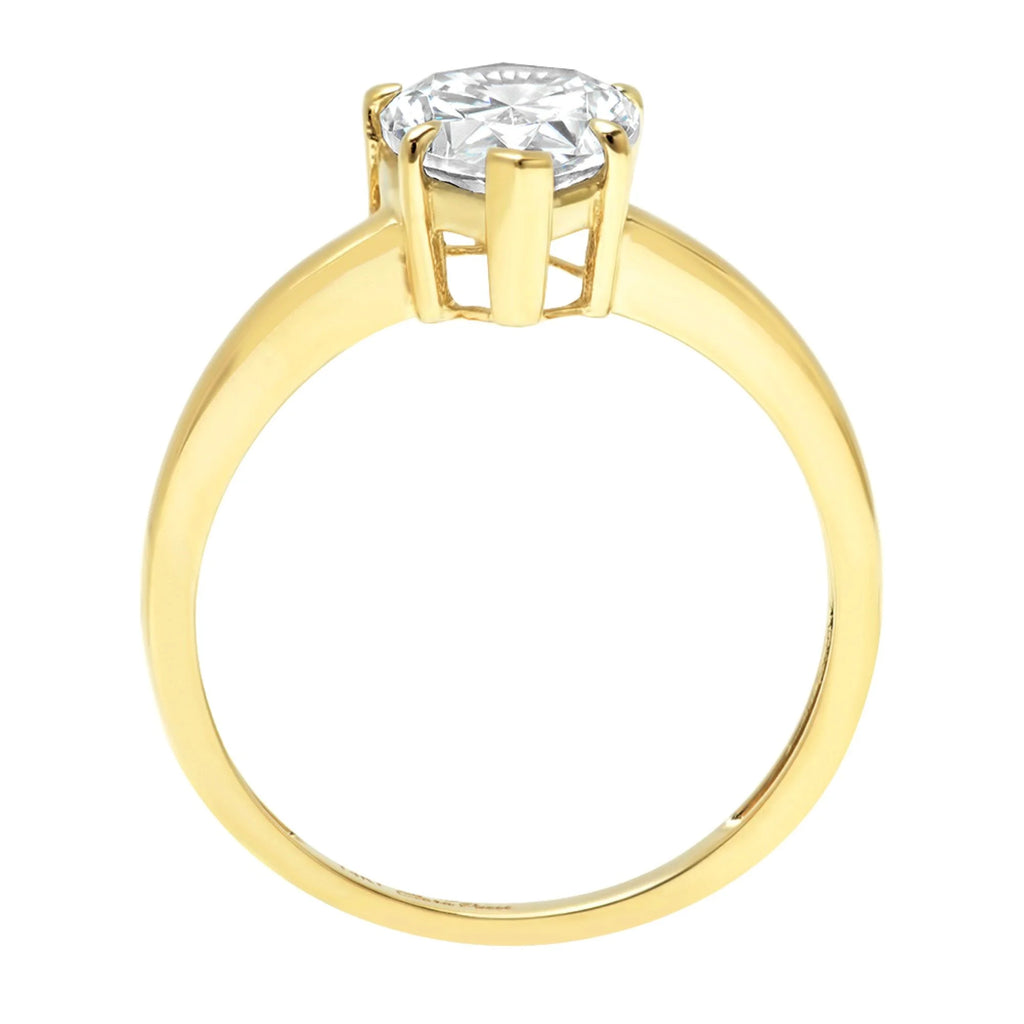 18K Yellow Gold Solitaire Engagement Ring Y796