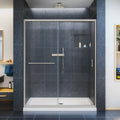 72 in. Semi-Frameless Sliding Shower Door Clear Glass Brushed Nickel F18721