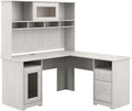 Modern Gray L Shape Desk with Hutch Q8210