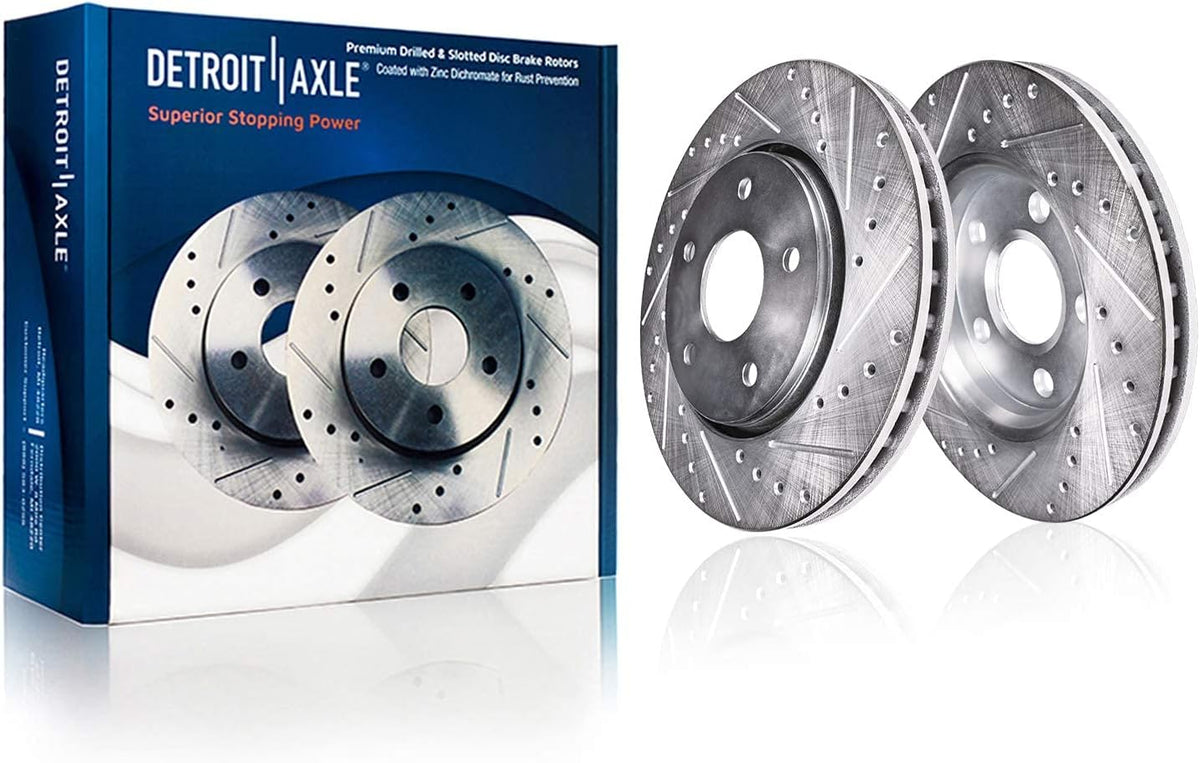 Front and Rear Drilled & Slotted Brake Rotors 10pc Set O460