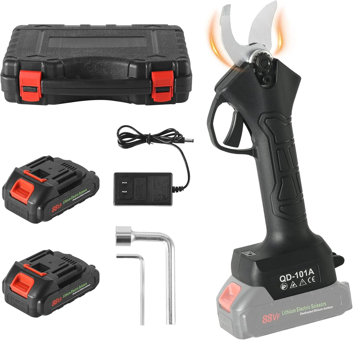 Electric Pruning Shears with Brushless Motor 2 Pack Rechargeable Battery, Max Cutting Diameter 1.2 Inch M1187