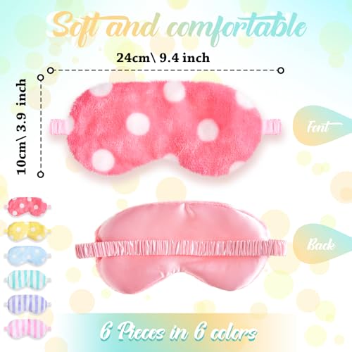 6 Pcs Plush Silk Sleep Eye Mask K356