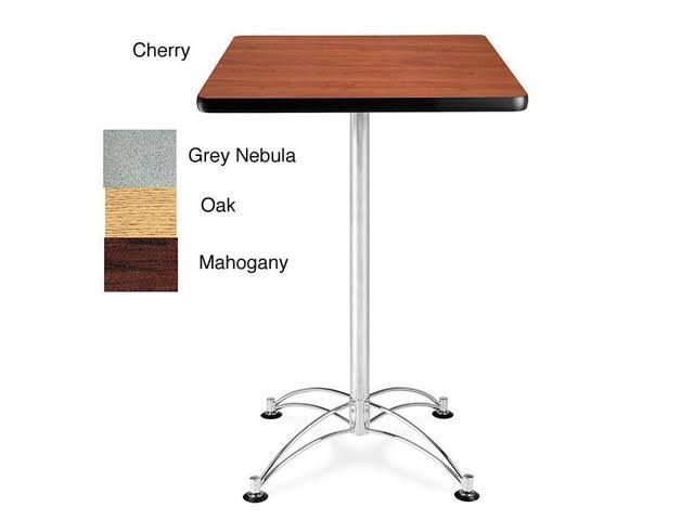 Chrome Base Cafe Table Mahogany S832