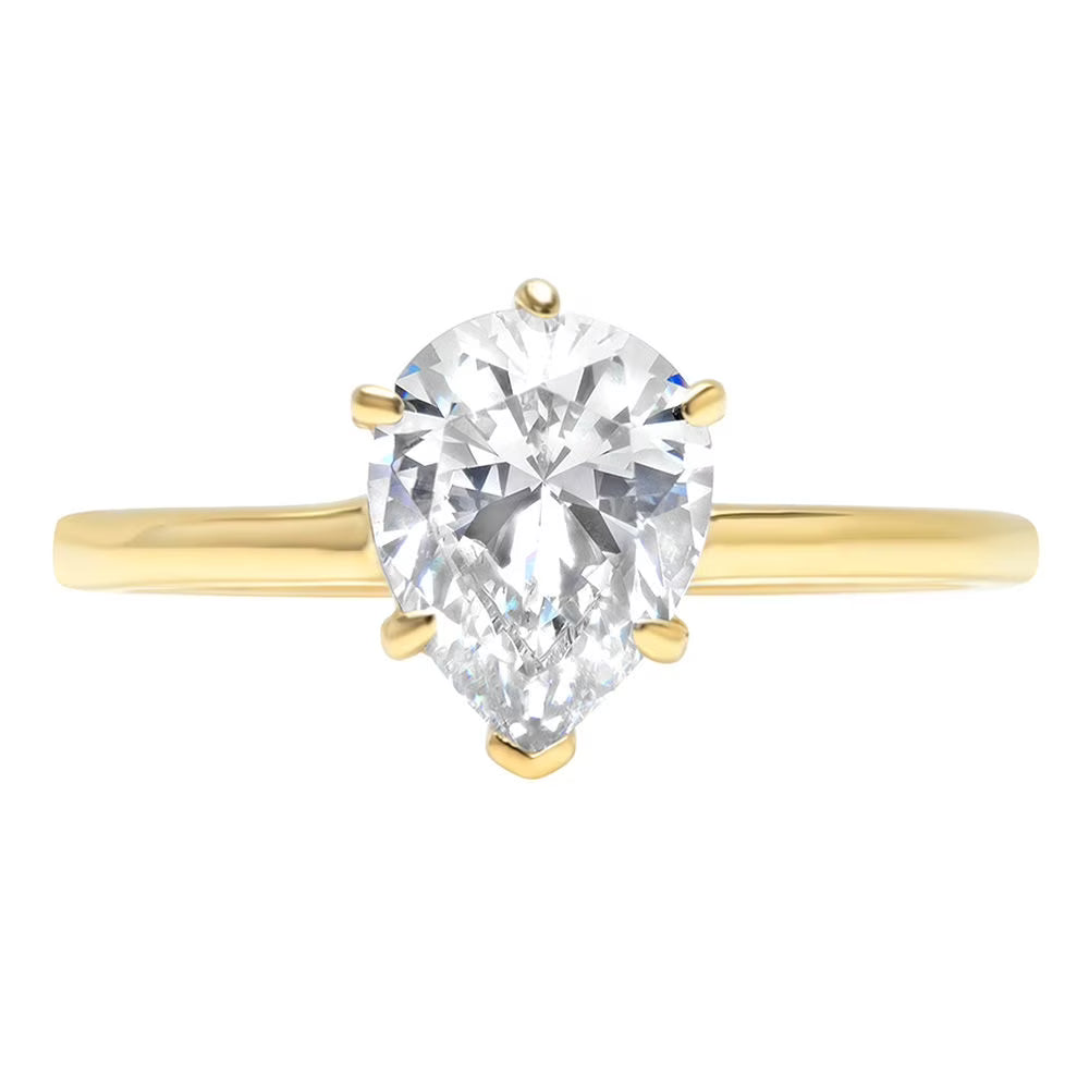 18K Yellow Gold Solitaire Engagement Ring Y796