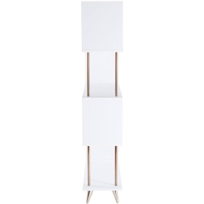 White and Champagne 4 Shelf Bookcase Y168