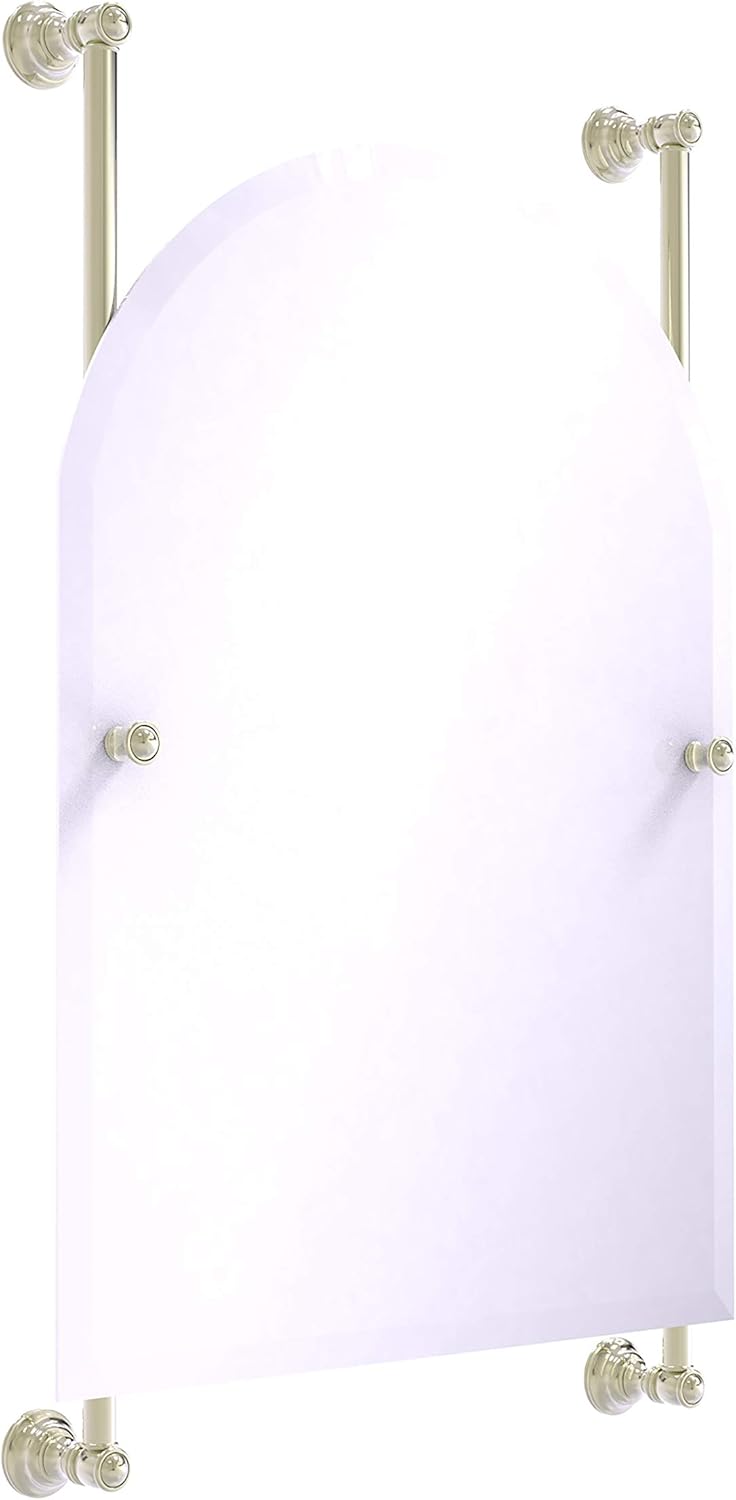 Polished Nickel Arched Top Frameless Wall Mirror Z322523