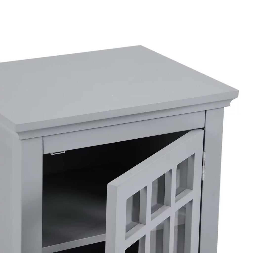 Grey Bedside Table with Storage Compartments A672