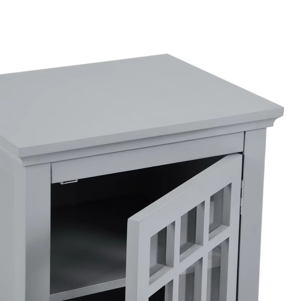 Grey Bedside Table with Storage Compartments A672