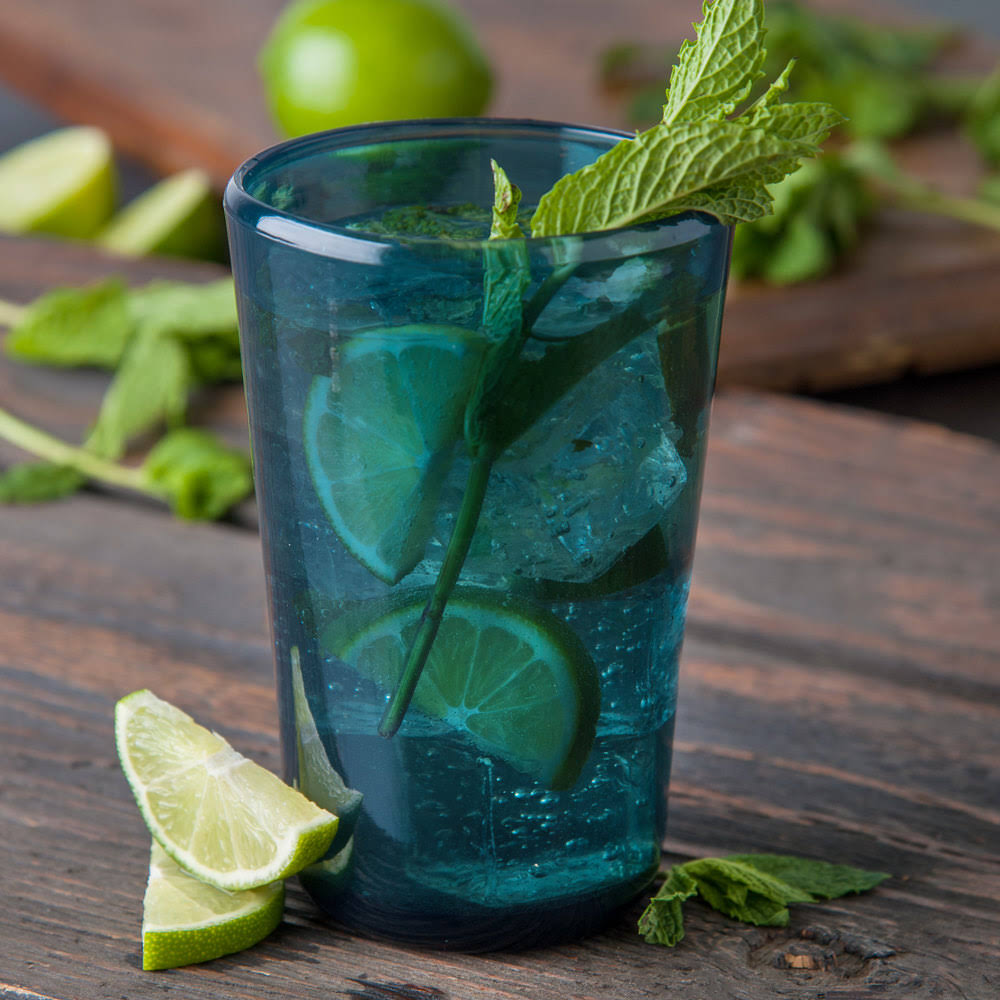 19 oz. Teal Tritan Plastic High Ball Glass - 12/Case J9093