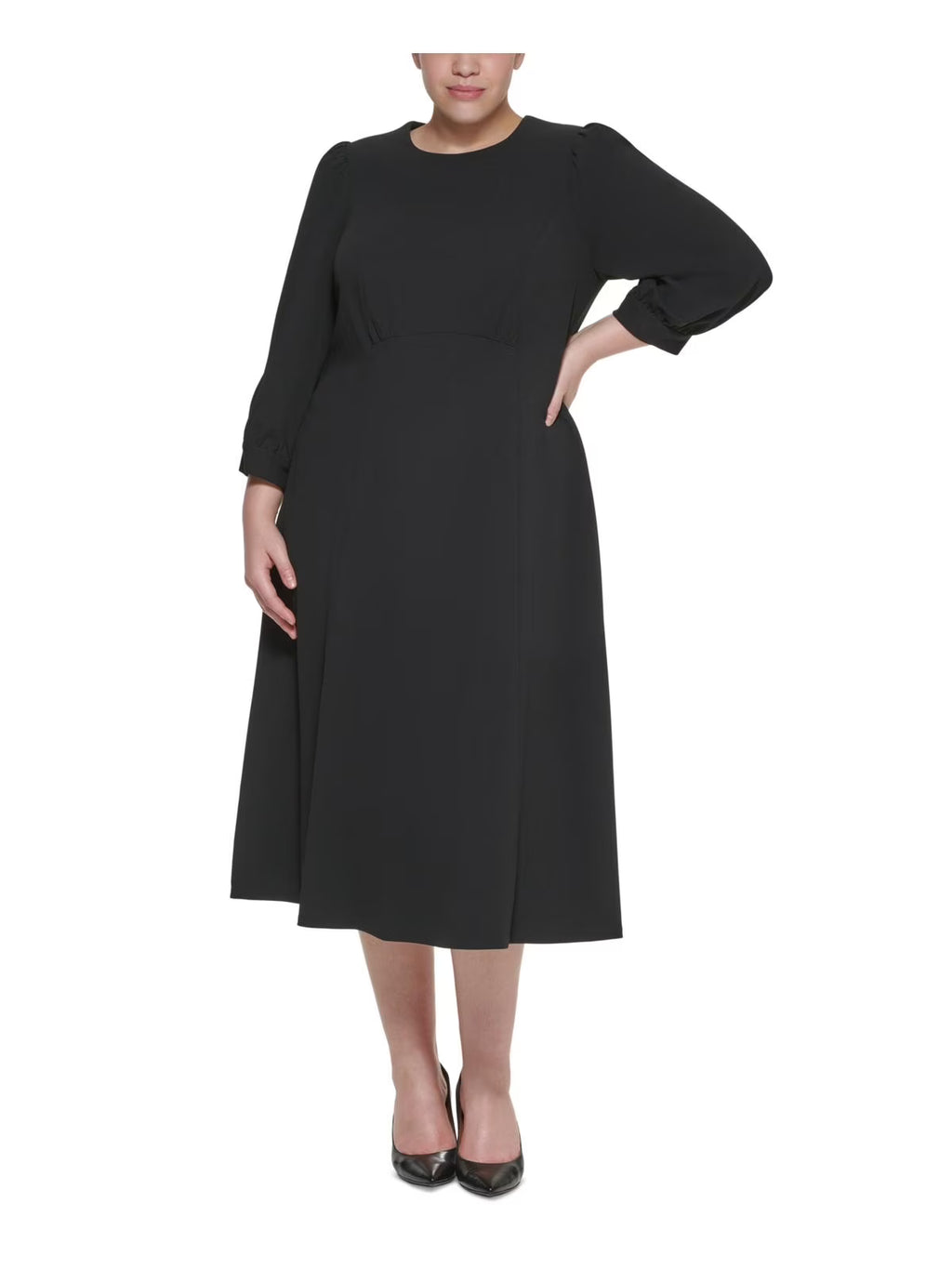 Plus A-Line Calf Midi Dress S20812