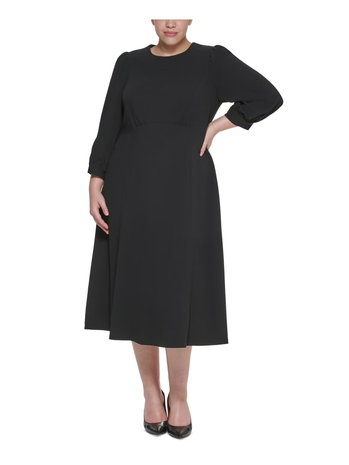 Plus A-Line Calf Midi Dress S20812