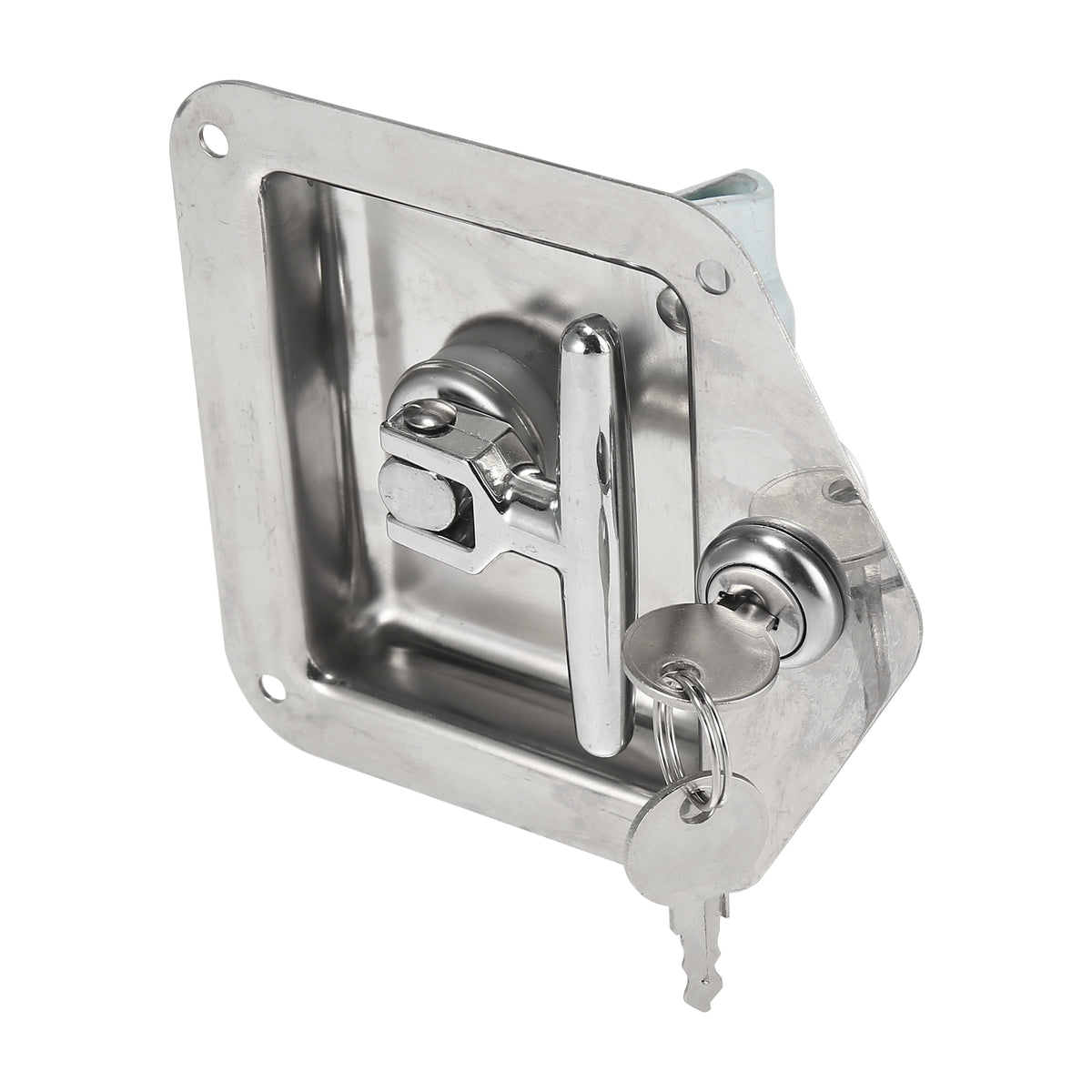 Stainless Steel Folding T Shaped Handle Tool Box Lock with Gasket and Keys K84033
