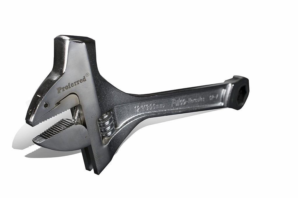 12" Chrome Finish Adjustable Wrench with Hammer, Pack of 2 G6583