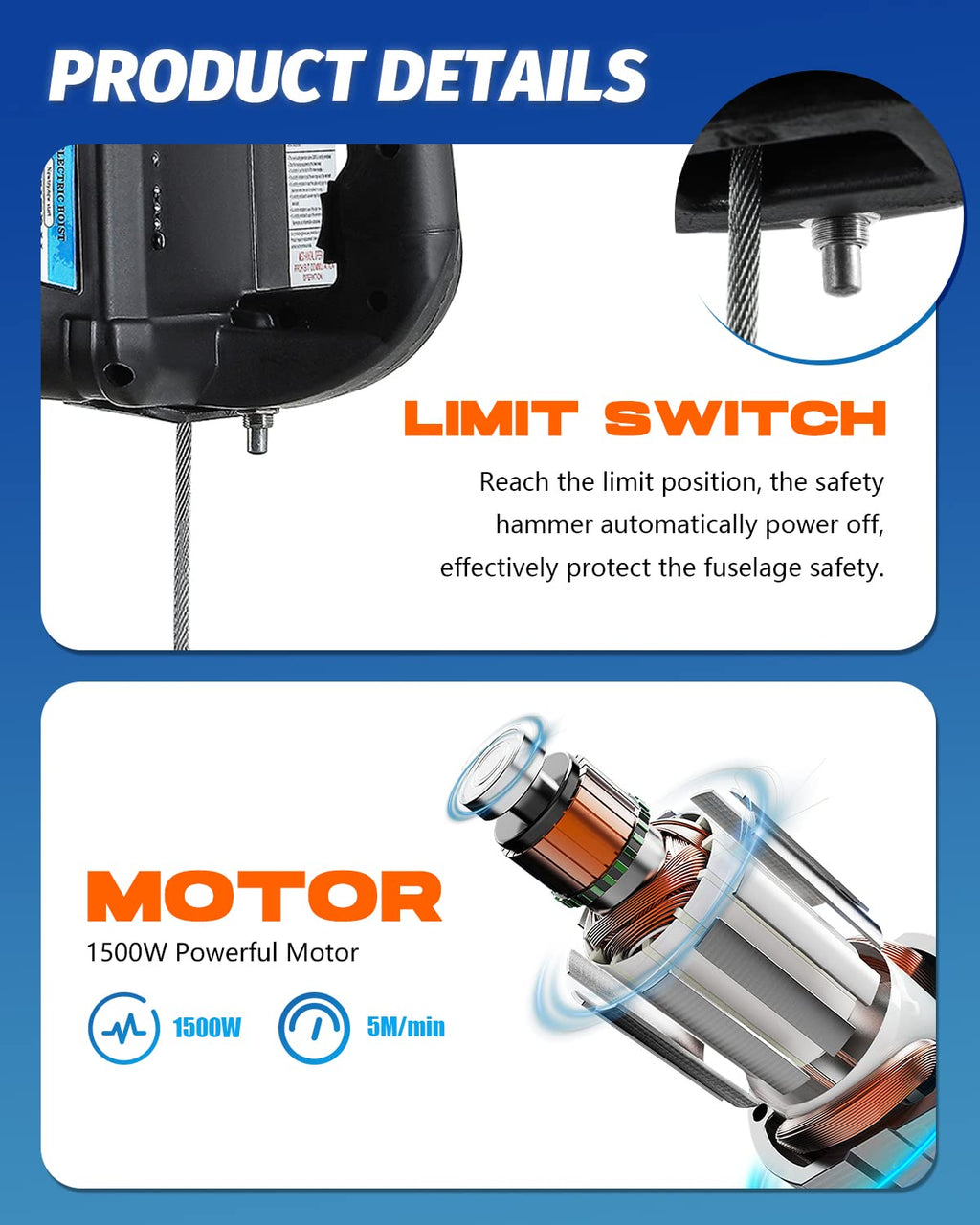 3 in 1 Electric Hoist Winch 1,100lb Wireless Remote Control, 110/120 Volt Portable Power Electric Hoist E5085