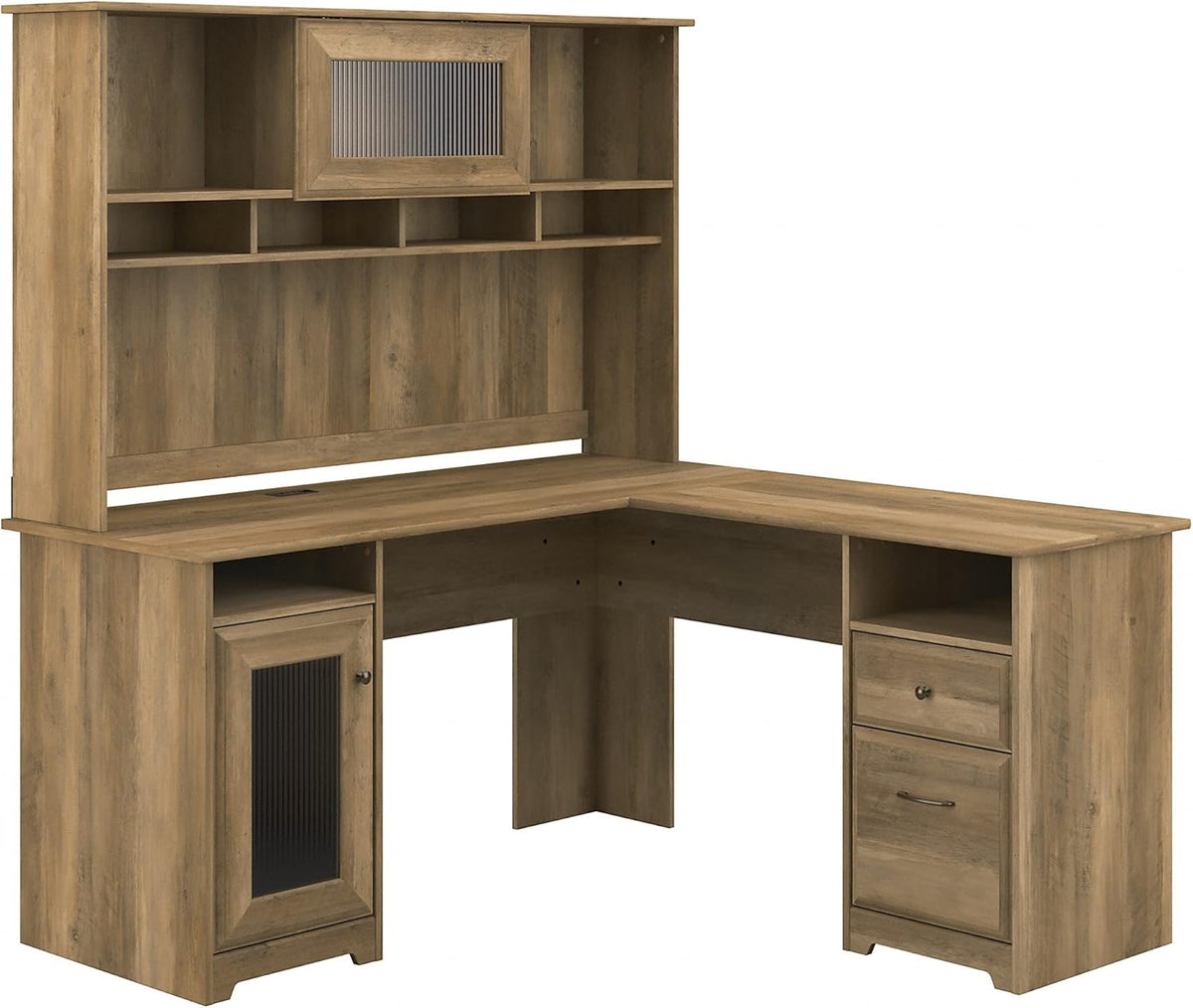 Modern Gray L Shape Desk with Hutch Q8210
