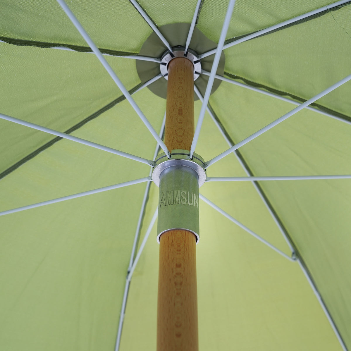 6.5ft Boho Fringe Beach Umbrella with Tassel Wood Pole UPF50+ UV Protection, Green F40301