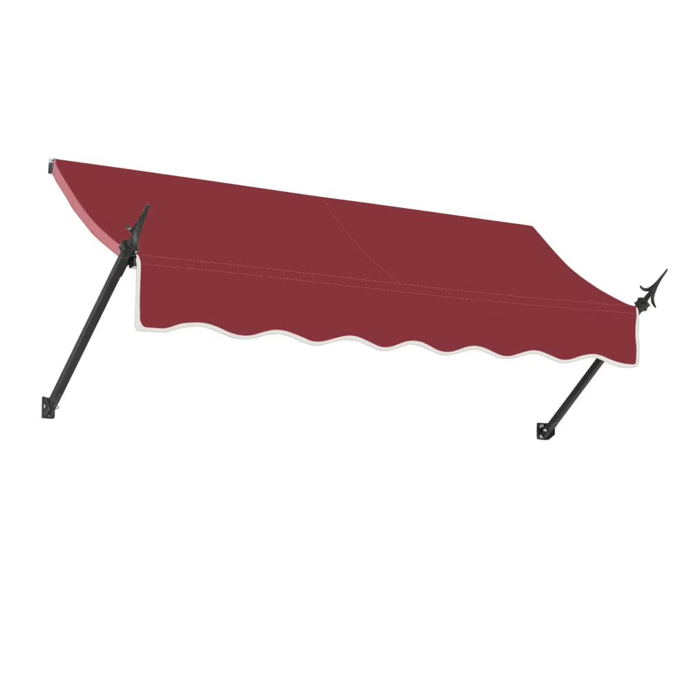 Burgundy Acrylic Fabric Fixed Awning D4488