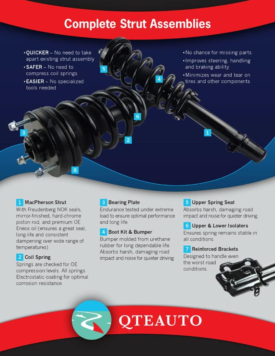 Front - Rear Set of 4 Quick Complete Strut-Shock J406