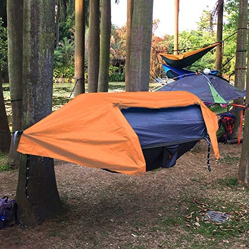 Orange Lightweight Camping Hammock Tent with Mosquito Net and Rainfly U7617