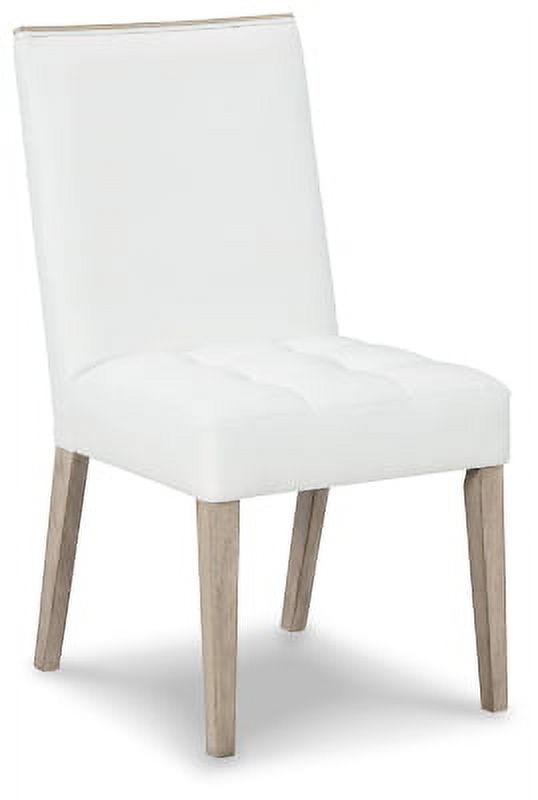 White & Beige Upholstered Side Chair, 2 Count X37964