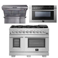 48 Inch Gas Burner Electric Oven Pro Range, Wall Mount Range Hood, Microwave Drawer S5636