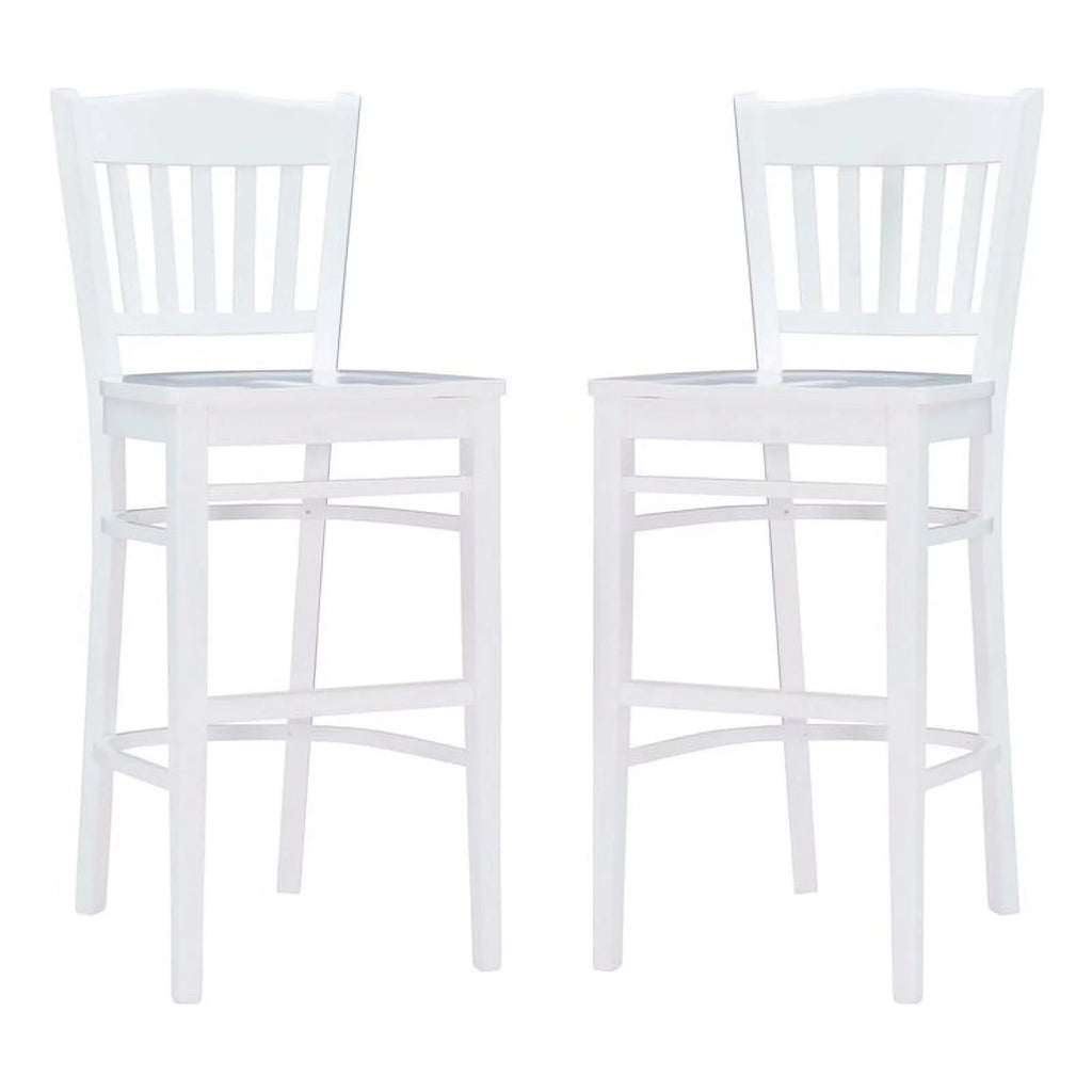 White Wood Barstools Set of 2 N3009