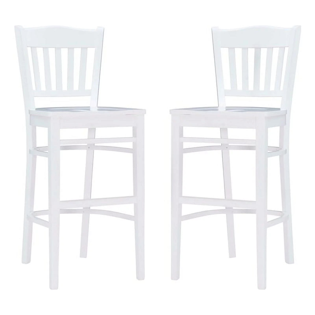 White Wood Barstools Set of 2 N3009