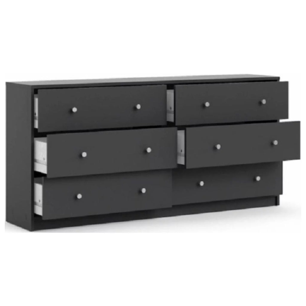 White 6 Drawer Double Dresser M44921