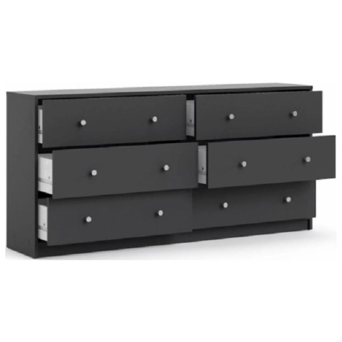 White 6 Drawer Double Dresser M44921