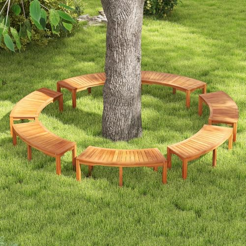 Acacia Wood Firepit Bench with Metal Frame P996