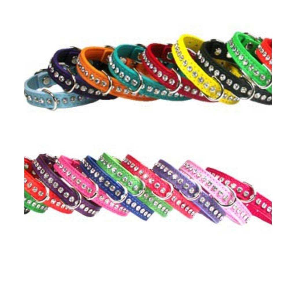 Leather Crystal Dog Collar I52843