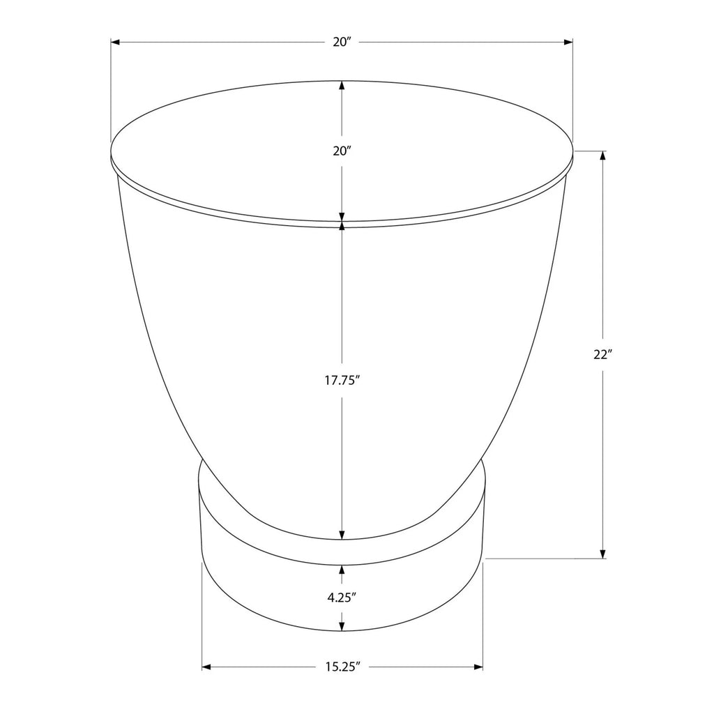 Hammered Drum Shaped End Table 22" Chrome P946389