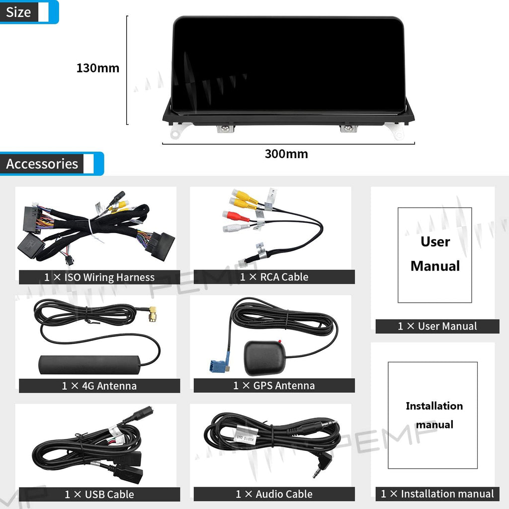 Blue Anti-Glare Vertical Screen 10.25” HD Screen for BMW X5 X6 CIC (2010-2012) R997985