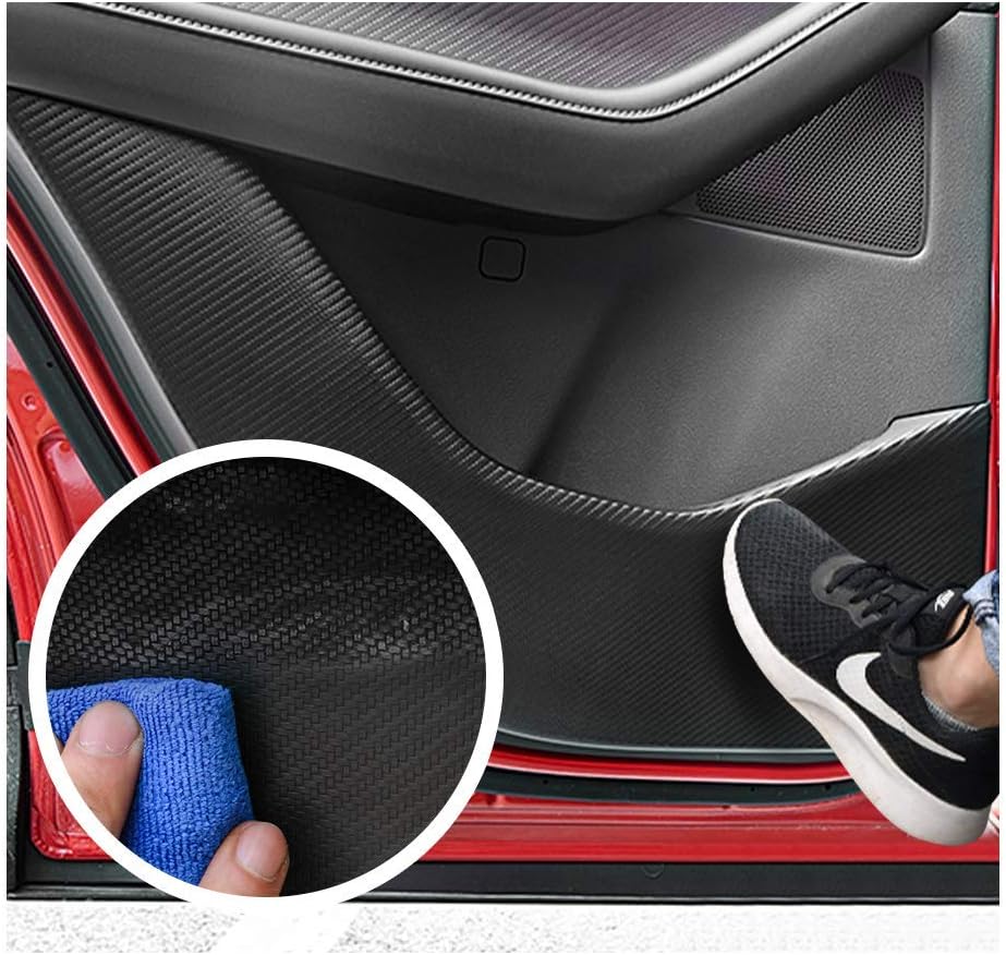 Door Anti-Kick Pad Mats Side Edge Protection Mats Cover Sticker for Mazda CX-30 2019 2020 (Carbon Fiber) W58672