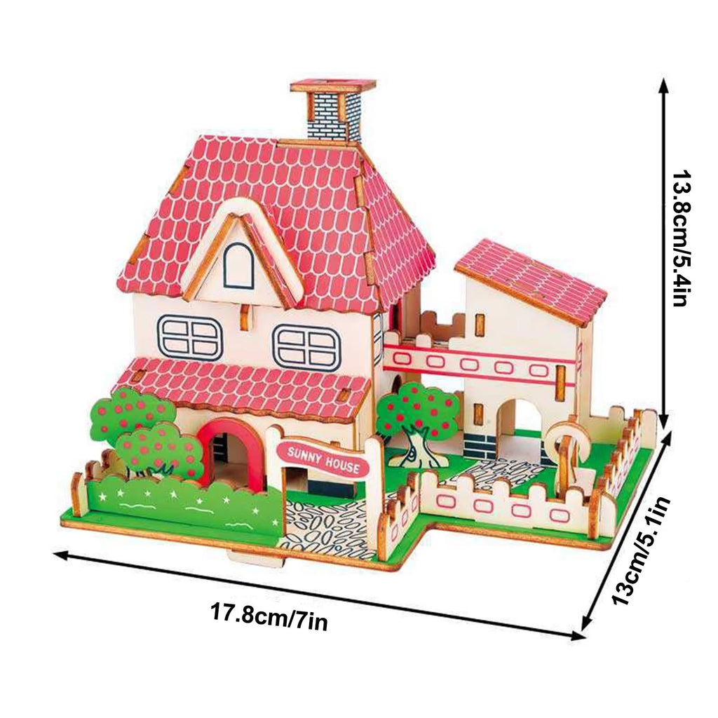 45Pcs 3D Wooden Puzzles DIY Building Model Toys N407