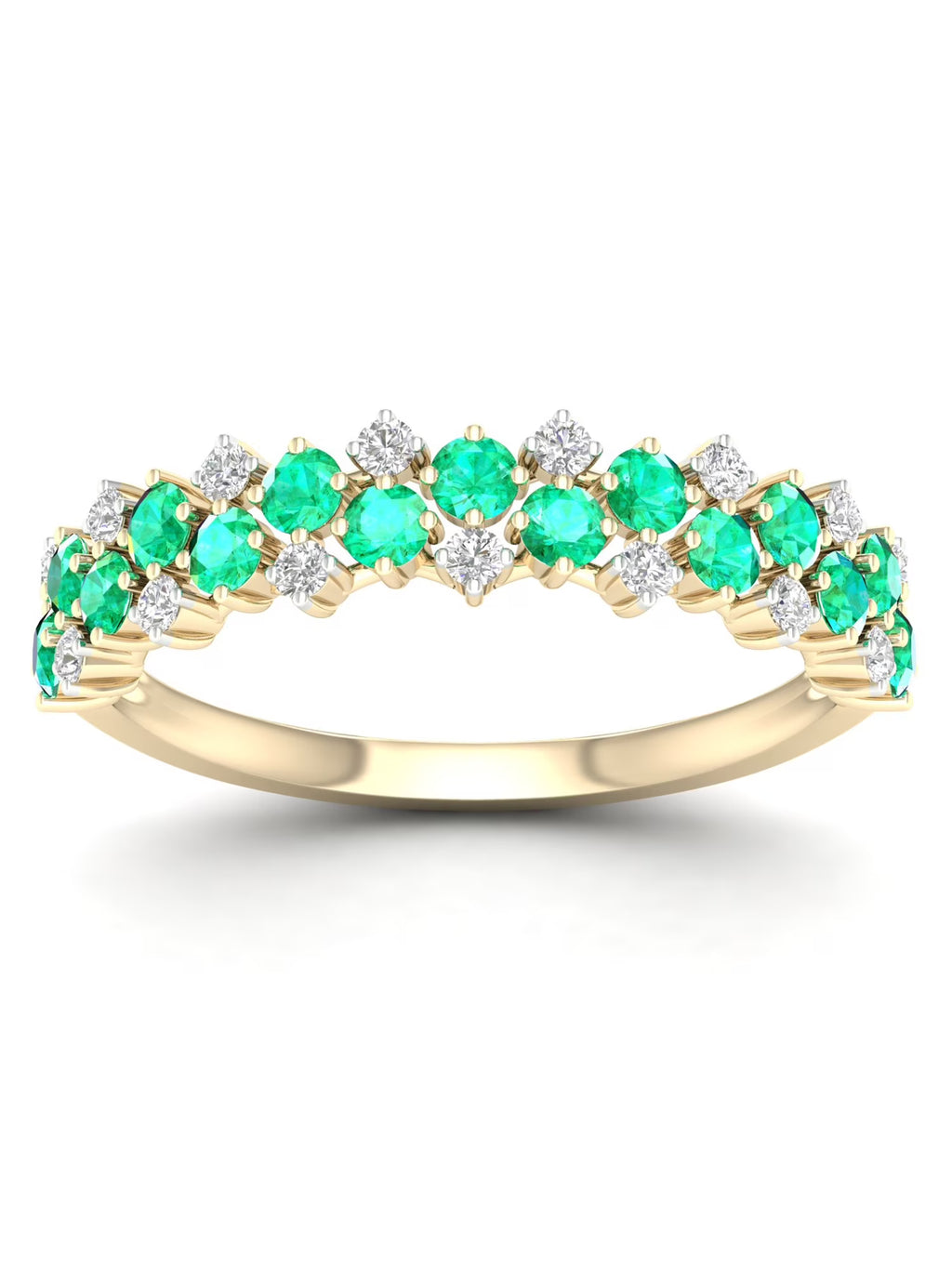 10k Yellow Gold Emerald Diamond Women's Band B61234
